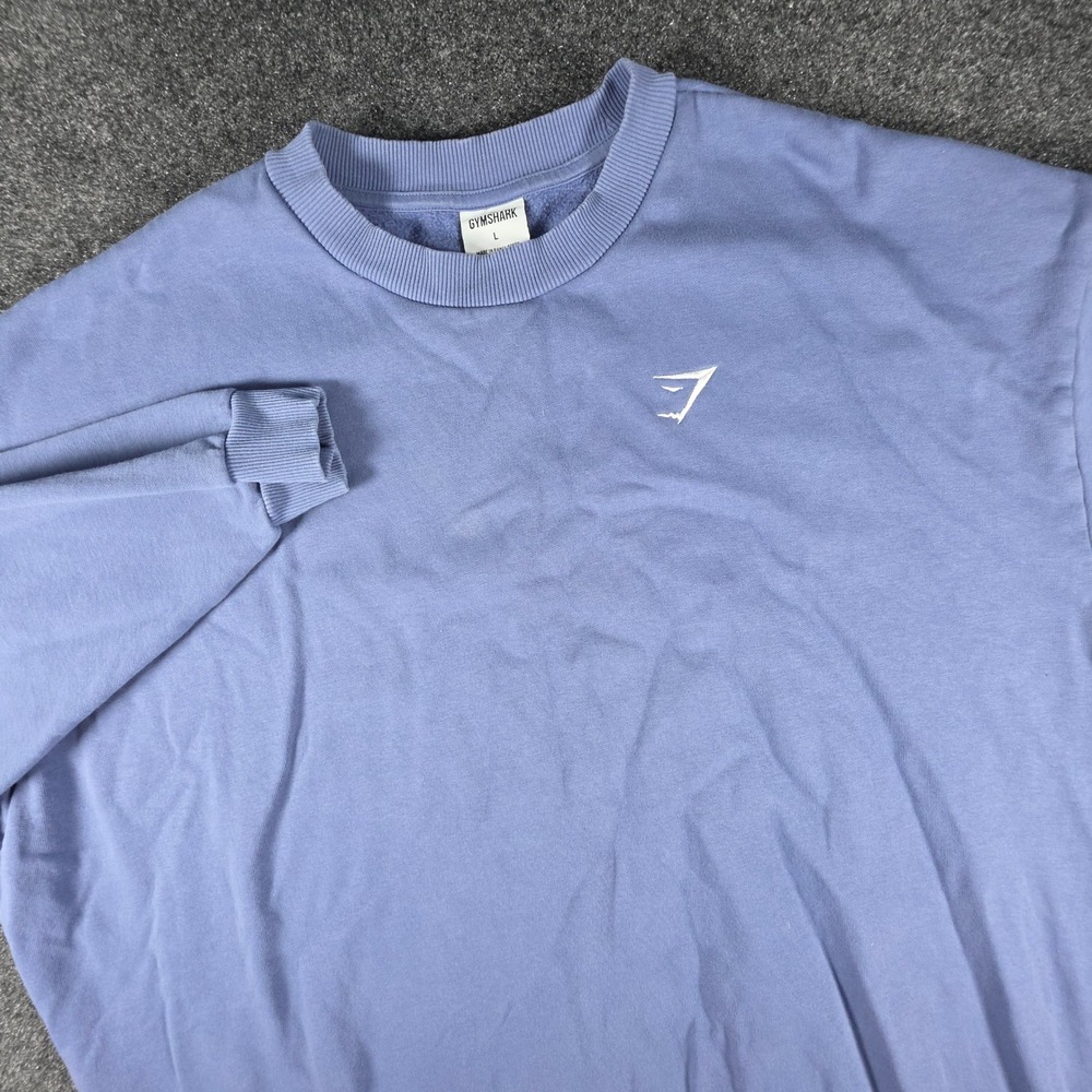 Gymshark Sweatshirt Mens Large Oversized Blue GLPO5712 Crewneck Fleece Pullover